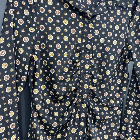 Nasty Gal Chain Print Tie Front Shirt Dress - Picture 8 of 10